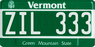 VT license plate ZIL333