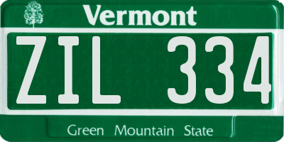 VT license plate ZIL334