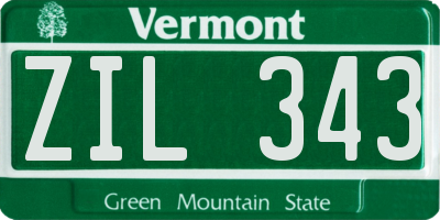 VT license plate ZIL343