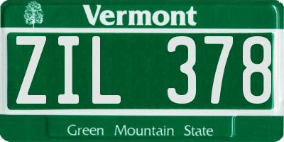 VT license plate ZIL378