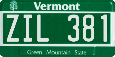 VT license plate ZIL381