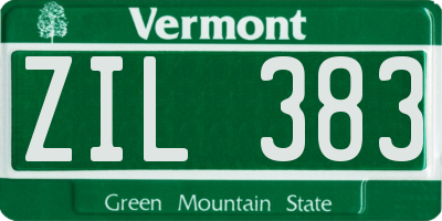 VT license plate ZIL383