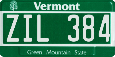 VT license plate ZIL384