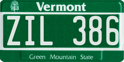 VT license plate ZIL386