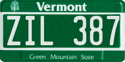 VT license plate ZIL387