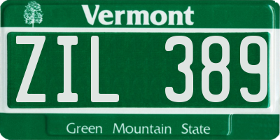 VT license plate ZIL389