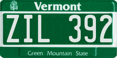 VT license plate ZIL392