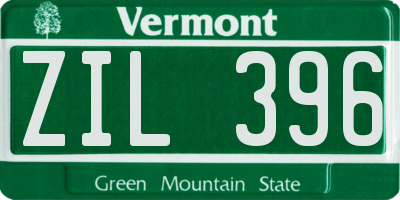 VT license plate ZIL396