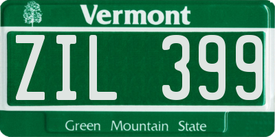 VT license plate ZIL399