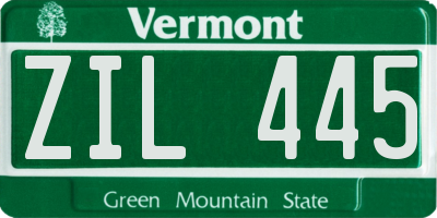 VT license plate ZIL445