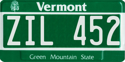 VT license plate ZIL452