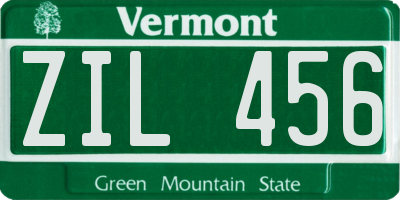 VT license plate ZIL456
