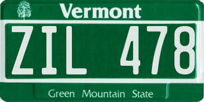 VT license plate ZIL478