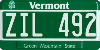 VT license plate ZIL492