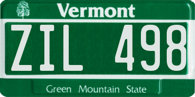 VT license plate ZIL498