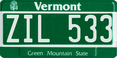 VT license plate ZIL533