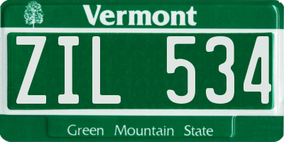 VT license plate ZIL534