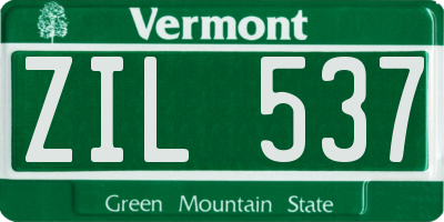 VT license plate ZIL537