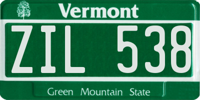 VT license plate ZIL538