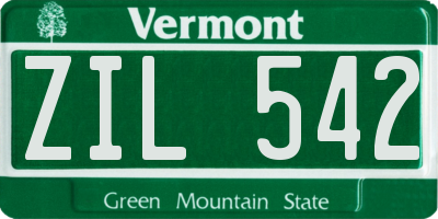 VT license plate ZIL542