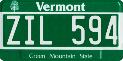 VT license plate ZIL594