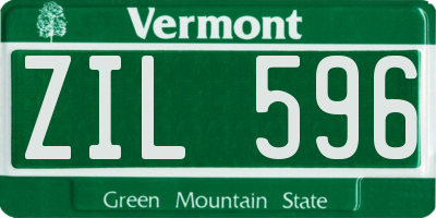 VT license plate ZIL596
