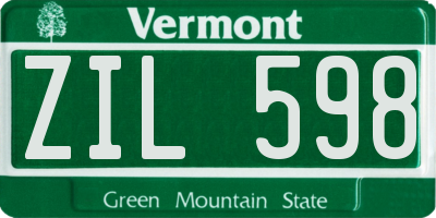 VT license plate ZIL598
