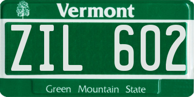 VT license plate ZIL602