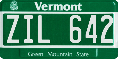 VT license plate ZIL642