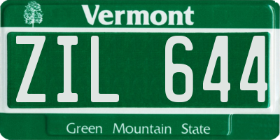 VT license plate ZIL644
