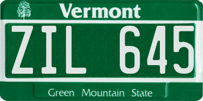 VT license plate ZIL645