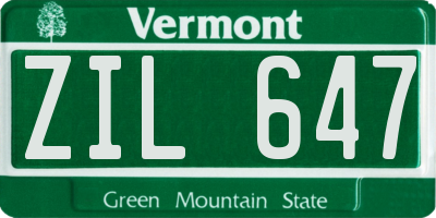 VT license plate ZIL647