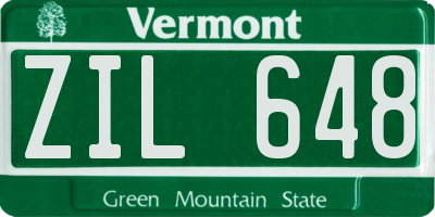 VT license plate ZIL648