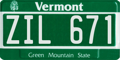 VT license plate ZIL671