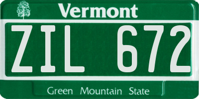 VT license plate ZIL672
