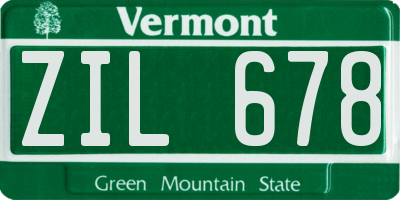 VT license plate ZIL678