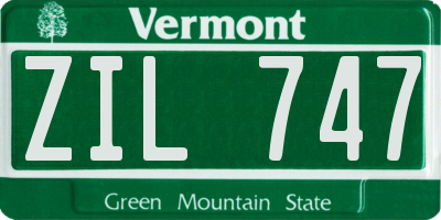 VT license plate ZIL747