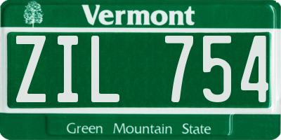 VT license plate ZIL754