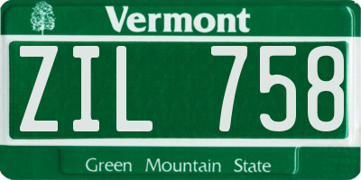 VT license plate ZIL758