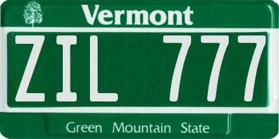 VT license plate ZIL777