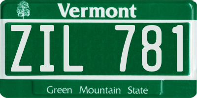 VT license plate ZIL781