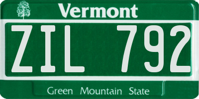 VT license plate ZIL792