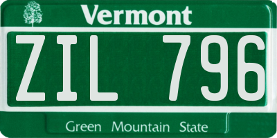 VT license plate ZIL796