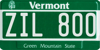 VT license plate ZIL800