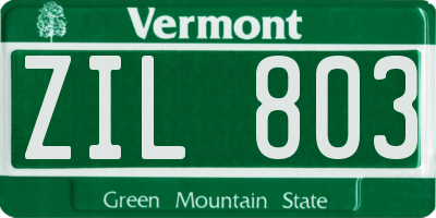 VT license plate ZIL803