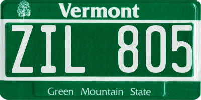 VT license plate ZIL805