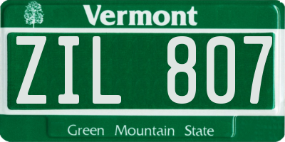 VT license plate ZIL807