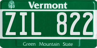 VT license plate ZIL822