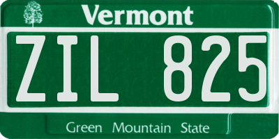 VT license plate ZIL825