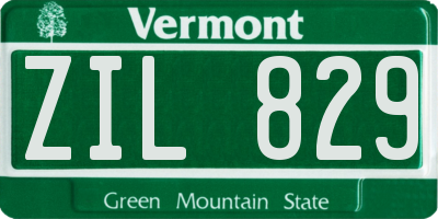 VT license plate ZIL829